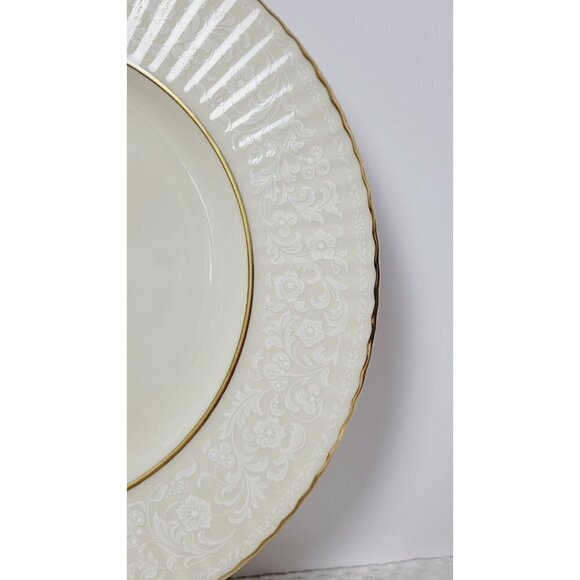 NWT Lenox Temple Collection Citation Lace Dinner Plate Floral Gold Trim 10 6/8" - Picture 3 of 8